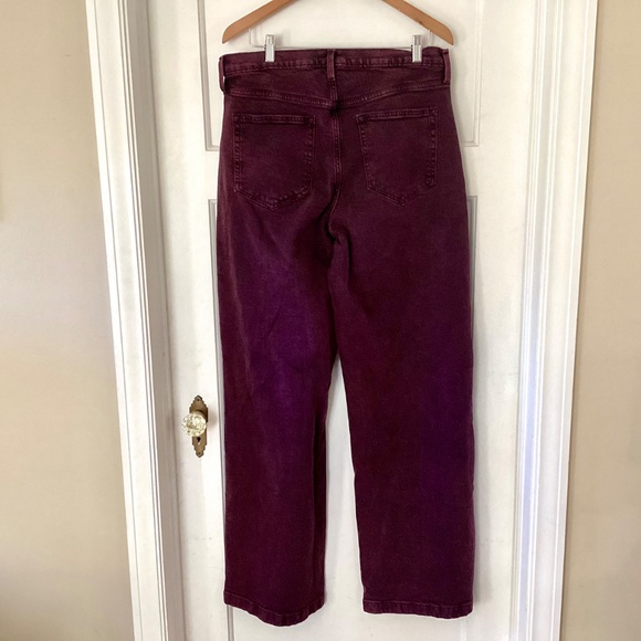 GAP High Rise Stride Wide-Leg Jeans Purple Red Size 32 14 Tall Fall Denim Wide - Picture 11 of 16